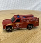 Vtg. 1974 Hot Wheels Redline Emergency Unit Fire Truck #50 Red Mattel Hong Kong