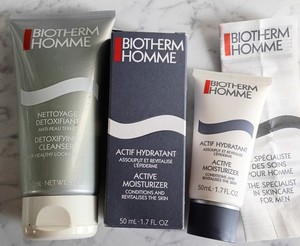 Biotherm Homme Activ Moisturizer & Detox Cleanser UNUSED & SEALED VTG 2 PRODUCTS