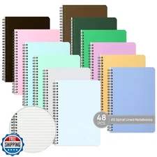 miikoul 48 Pack A5 Spiral Lined Notebooks, 8.3" X 5.5", 60 Sheets/120 Pages W