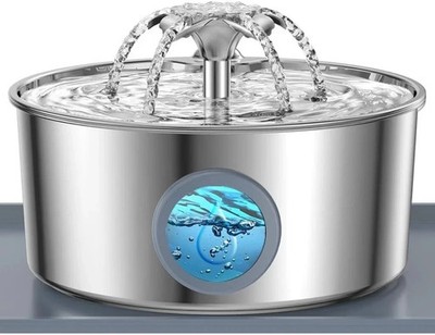Stainless Steel Cat Water Fountain 3.2L Pet Drinking Fountain Dispenser for Cats