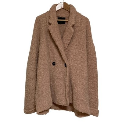 Roberto Collina Alpaca Blend Boucle Double-Breasted Jacket, S, Pink Women USED
