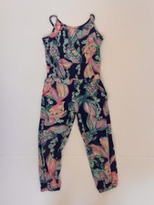 Lilly Pulitzer Girls 4 Koi Fish Jumpsuit Romper Navy Pink Tropical Preppy