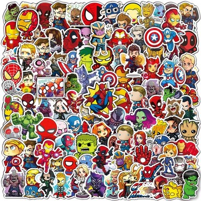 200PCS Cool Character Stickers for Water Bottles Skateboard Multicolor 