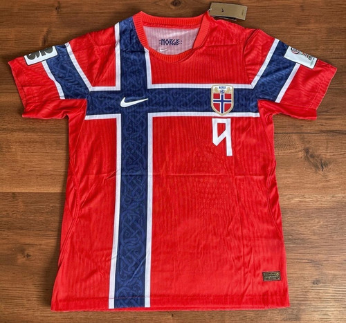 Erling Haaland #9 Team Norway Size XL Jersey Red