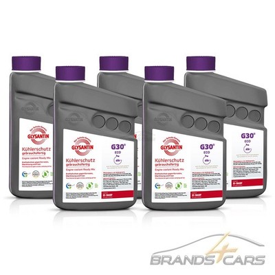 5x 1 L LITER GLYSANTIN  G30  READY MIX ECO BMB KÜHLERSCHUTZ SCHUTZ KÜHLER PINK