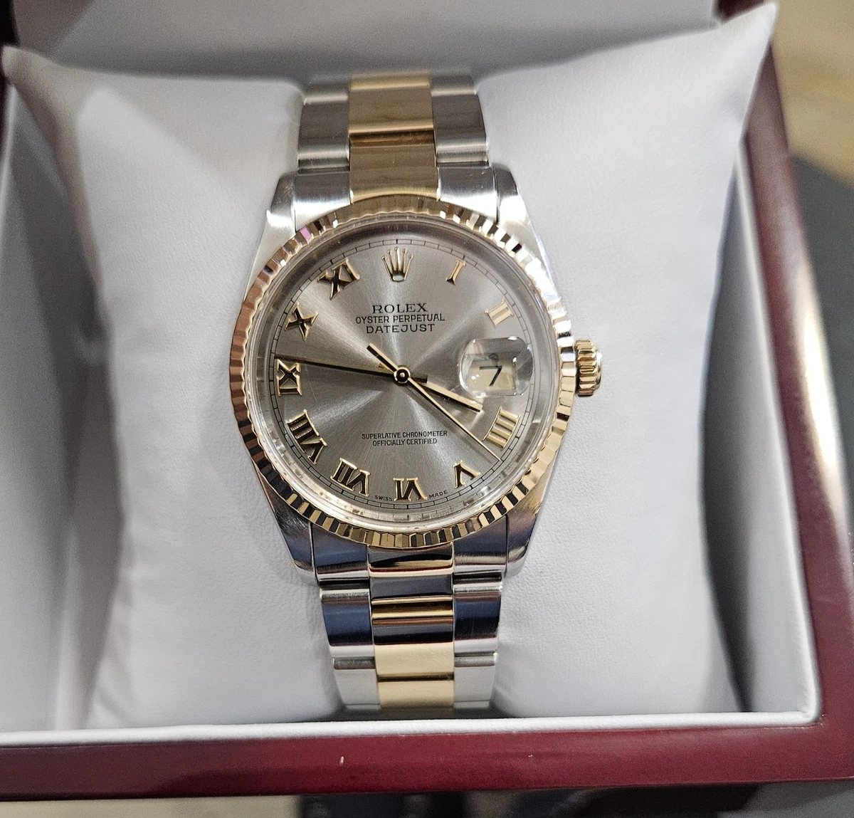 マイケルコース ROLEX MENS DATEJUST BLACK 18K YELLOW GOLD DIAMOND STEEL QUICKSET