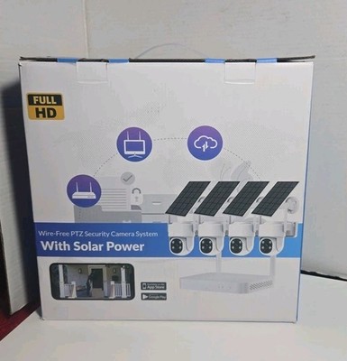 Wire-Free PTZ Wireless Solar Security camera. Easy Install & All Weather Charge.