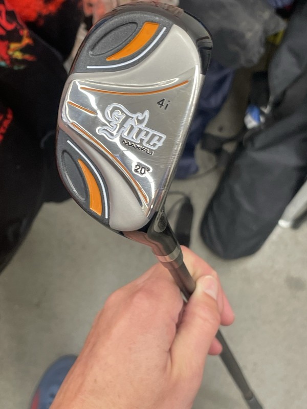 MAXFLI Fire 4i Hybrid Golf Club 20 Degrees Loft, 1 Club Silver/Gray/Orange