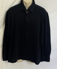 Emanuel Berg Modern Fit Navy Blue Long Sleeve Dress Shirt Size XXL Sz 2XL