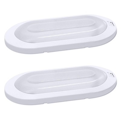 Facon 12V LED RV Ceiling Light Fixture with Switch 2 Pack Warm White DDS01-008