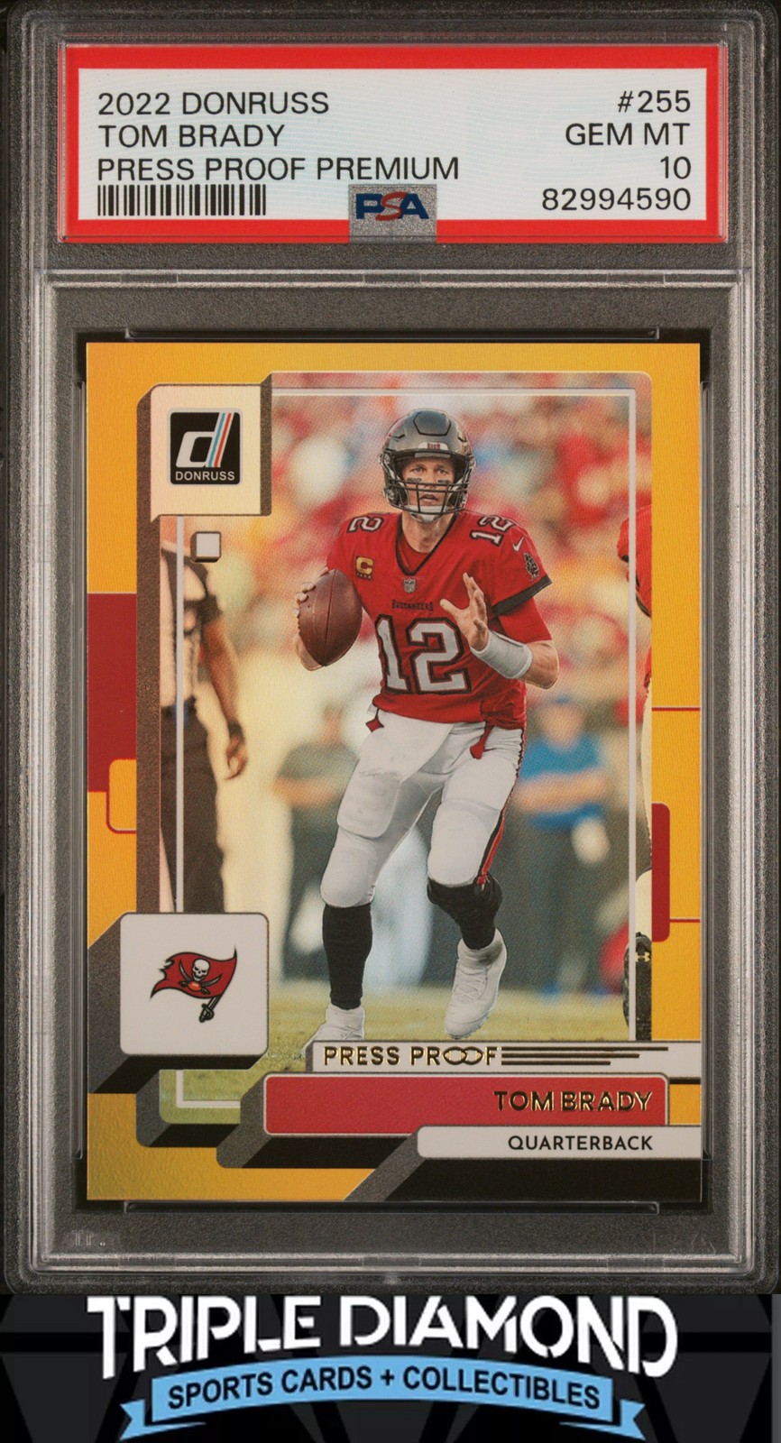 2022 Panini Donruss Tom Brady Press Proof Premium PSA 10 Gem MT Q407