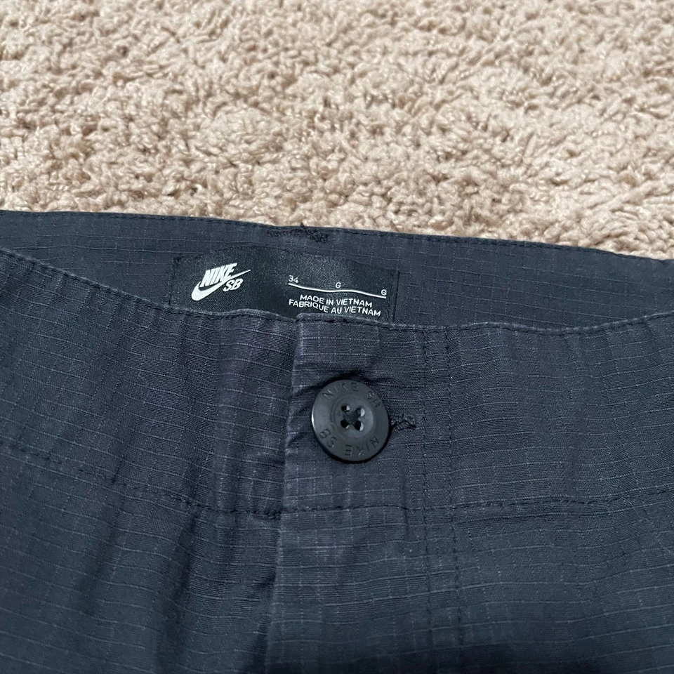 耐克 SB 工装裤男式 34 黑色滑板防撕裂弹力拉绳实用 — 第 3/4 张图片