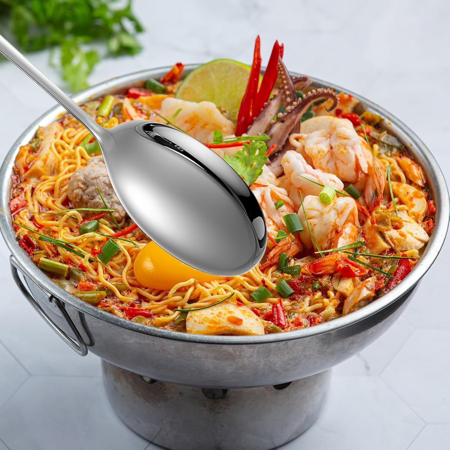 3Pcs Extra Large Stainless Steel  8.9" Serving Spoons Buffet Cooking Utensils