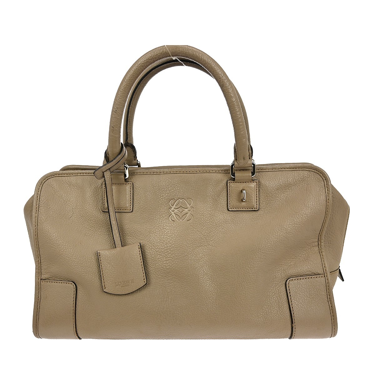 Loewe Amazona Nm Bag Leather Beige Leather Handbag (Pre-Owned)