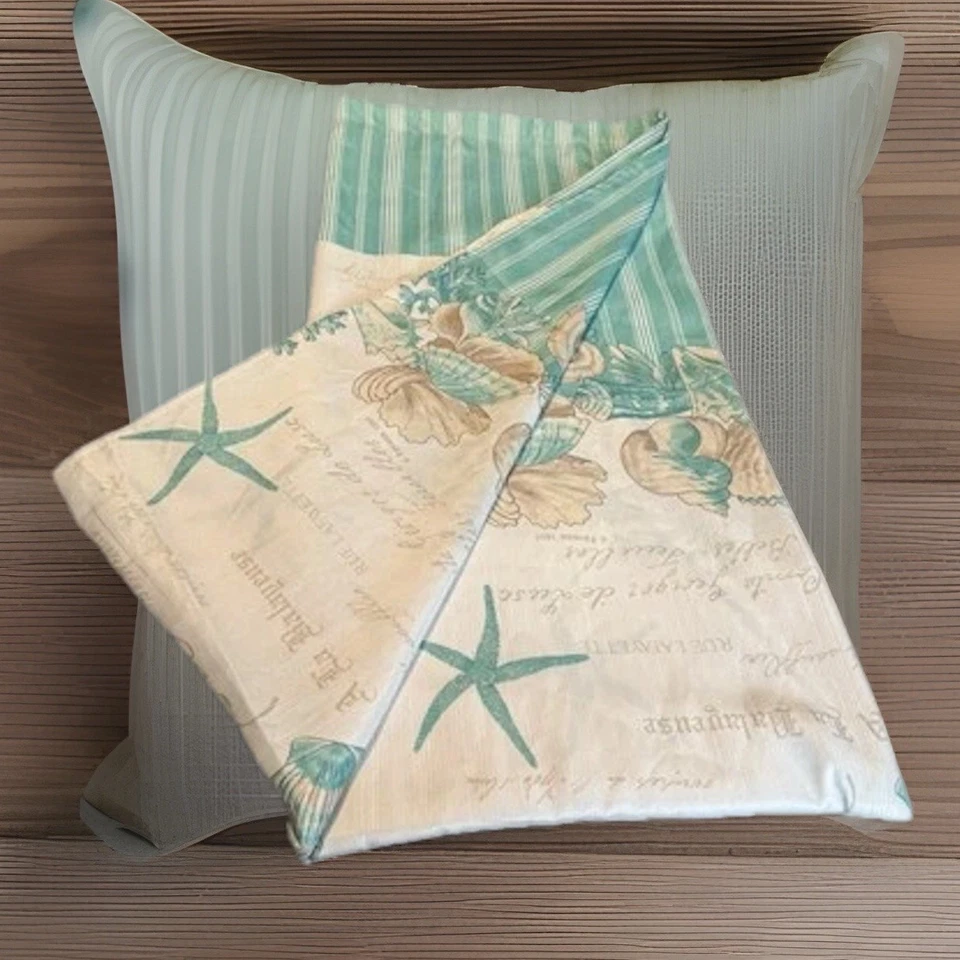 Cortina de ducha Caribbean Joe tema playa concha marina y estrella de mar costera Foto 2 de 4