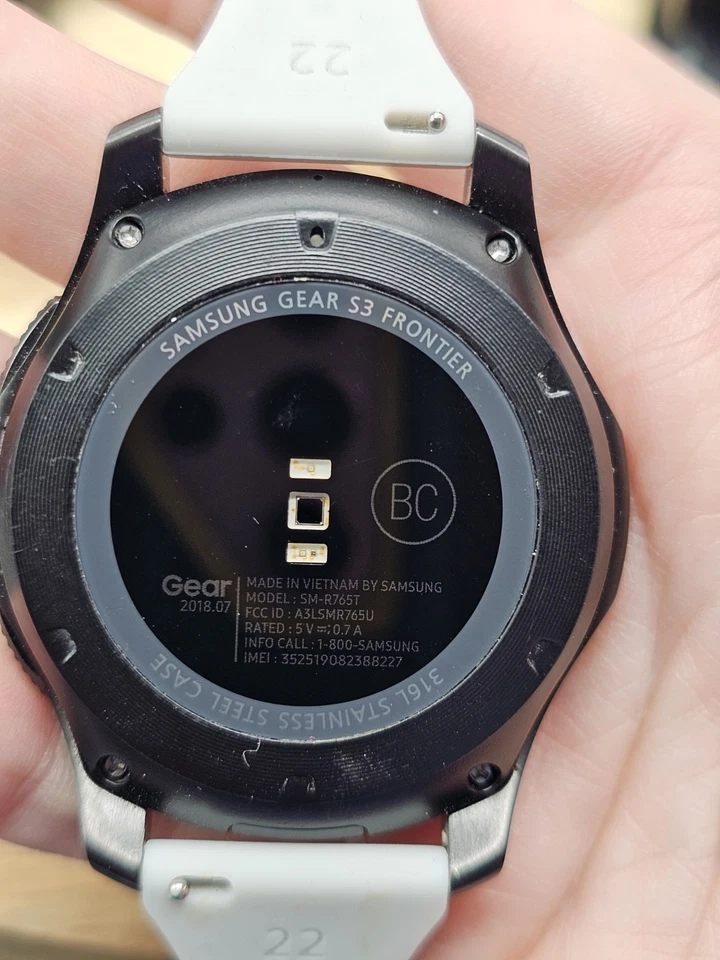 Samsung SM-R765T Gear S3 Frontier Smart Watch Black w/Gray Silicone Band - Image 3 of 4