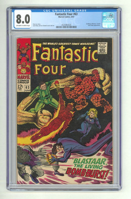 Fantastic Four #63 Marvel Comics CGC VFN 8.0 - Versus Sandman and Blastaar