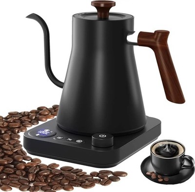 Elektrischer Schwanenhals Wasserkocher 900ML Handbrühen Kaffeekanne Smart Teekanne Temperatur Co