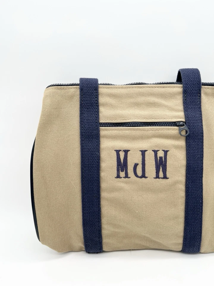 Bolso de Mano Vintage Años 80 Yachtware Research Lona Garra Cremallera Azul Marino EE. UU. Foto 4 de 4