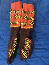 Reese's Men's Logo Crew Socks Brown Orange Yellow EU 39-42 1 Pair