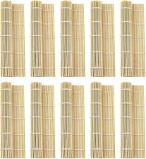 10 PCS 9.5" x Natural Bamboo Sushi Rolling Mat Medium, Beige 