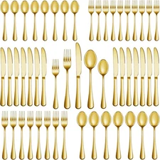 40pcs Gold Silverware Set Stainless Steel Cutlery Utensil Set for 8