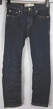 Levis 502 Regular Fit Dark Wash Blue Jeans Boys Size 12 Reg Taper Crinkle Legs
