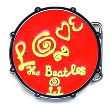 The Beatles Belt Buckle Love Drum Band logo Red new Official Metal Size One Size