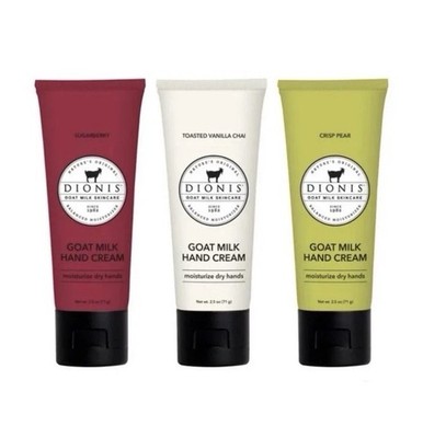 Dionis Goat Milk Skincare Assorted Scented Hand Cream 3 Pack, 2.5oz Travel Size
