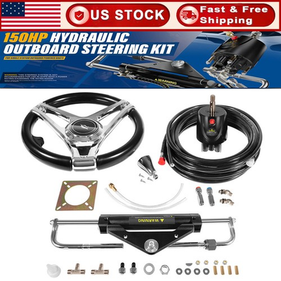 #ad Marine Hydraulic Steering Kit for 150HP Outboard Engine Complete Marine System $474.99