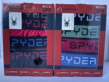 Spyder Men's Boxer Briefs BONDED TECHNOLOGY Stretch Underwear 4 PACK MEDIUM NWT