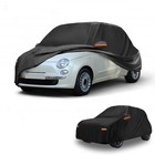 Car Cover Waterproof All Weather for Fiat 500 07-22 Black 190T-PU