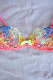 Agent Provocateur Pink Zuri Underwired Bra Size 30B Italian Tulle Sheer