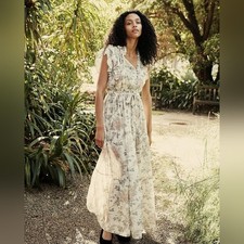 DOEN Carnation Dress In Salt Summer Floral Size XS