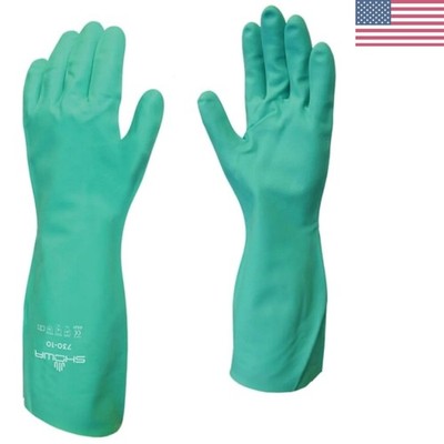 730 Nitrile Chemical Resistant Safety Glove with Cotton Flocked Liner, Food S...