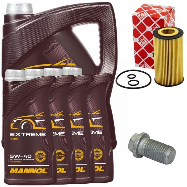 MotoröL Filter Set Mannol 5W-40 API 9 Liter + Schraube FüR Mercedes Vito W639-image