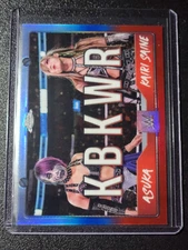 2025 WWE Topps Chrome #TAG-KBW Kairi Sane Asuka Tag Teams Red White And Blue /85