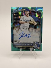 2025 Bowman Draft - Chrome Prospect Autographs Justin Lamkin Aqua Refractor /199