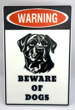 WARNING BEWARE OF DOGS Funny / Informative / ALUMINUM Sign Wall Door 8" x 12"