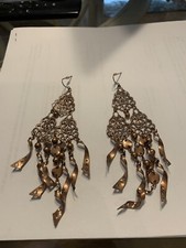 BOHO DANGLING CHANDELIER STUNNING COPPER EARRINGS FAB