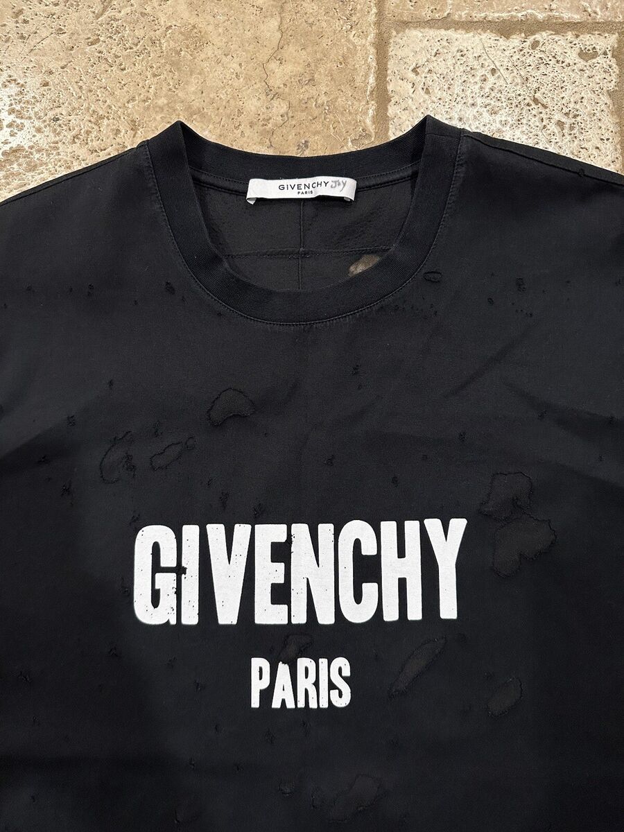 Givenchy Destroyed / Distressed Black Paris Logo T-Shirt | eBay Givenchy Destroyed / Distressed Black Paris Logo T-Shirt | eBay