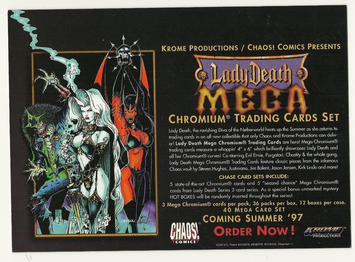 1997 Mega Lady Death Chromium Trading Cards Dealer Promo