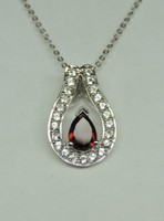 Edle 1,10 Carat Granat WeißTopas AnhäNger 925 Silber Collier Kette Ein Traum