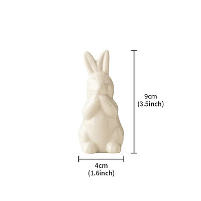 Osterhase Keramik Figur Hase Frühling weiß Wohndeko Figuren Ornament
