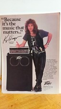 KIP WINGER PEAVEY AMPLIFIERS  VINTAGE 1989 PRINT AD.  11 X 8.5.   p4