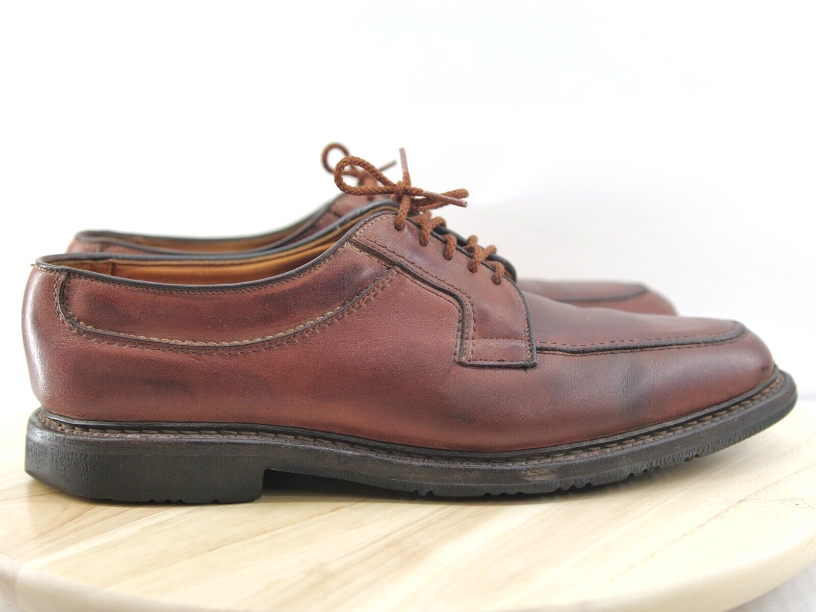 SAOLA Scarpe eleganti derby Allen Edmonds Wilbert da uomo taglia 10D in pelle marrone punta spaccata