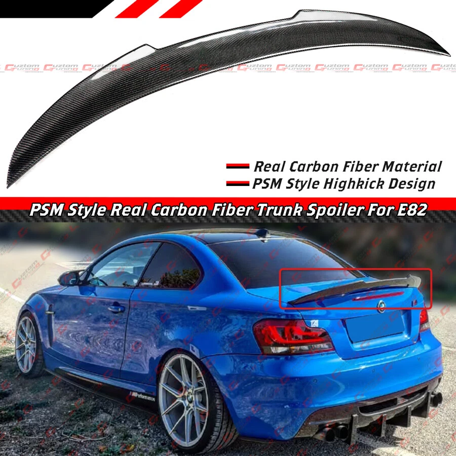 Alerón de maletero de fibra de carbono real estilo PSM para BMW E82 125i 135i 2007-13 Foto 2 de 4