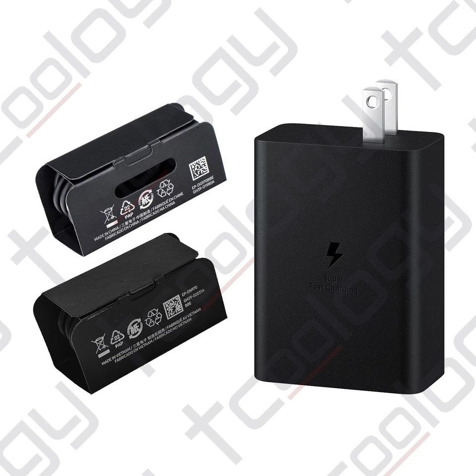 Adaptador de corriente Samsung T6530 65W PD3 Trio cargador de pared súper rápido + 2 cables USB-C Foto 3 de 4