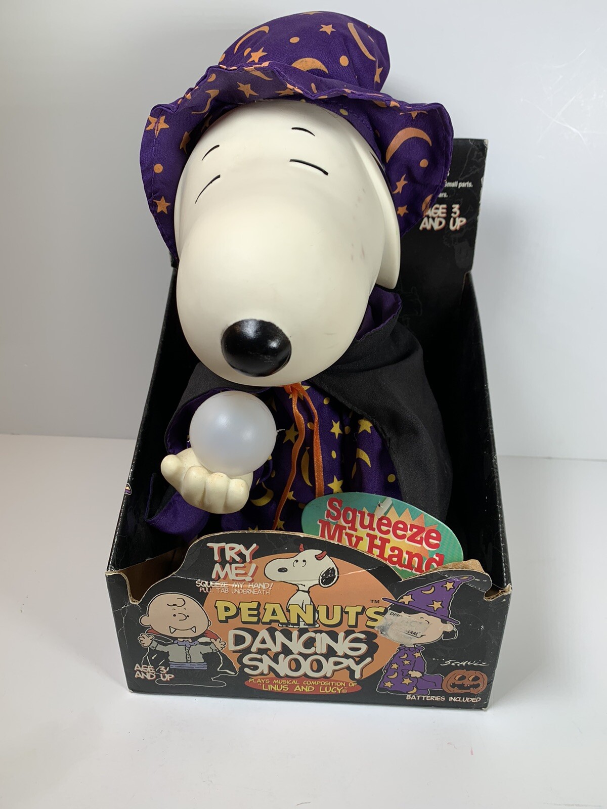 VINTAGE 1997 GEMMY INDUSTRIES HALLOWEEN DANCING WIZARD SNOOPY TOY