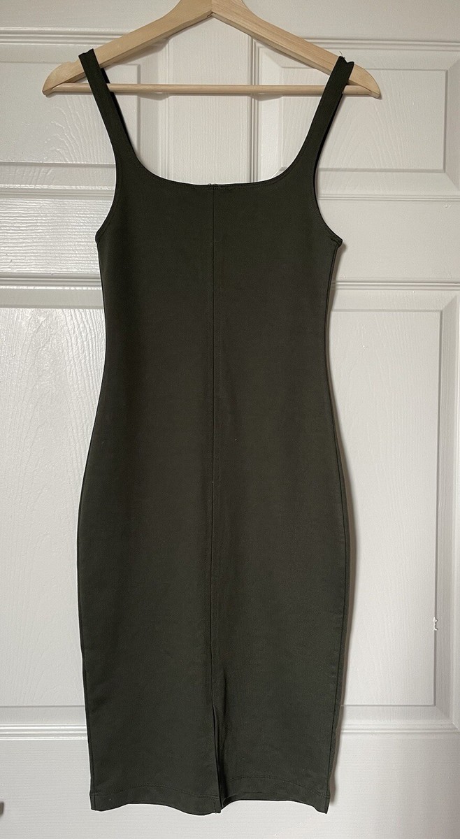 NWOT ZARA Olive Green Bodycon Dress Size Small | eBay
